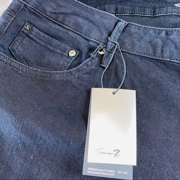 NEW Limited Edition SEVEN7 Black Mid Rise Fringe Slim Straight Jeans Plus Size - Picture 4 of 16